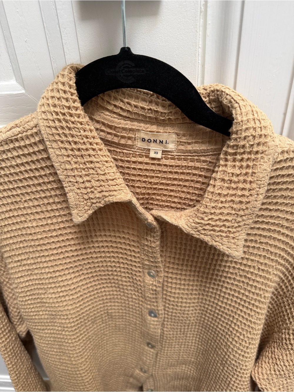 DONNI. Waffle button down and shorts set - Picture 2 of 6